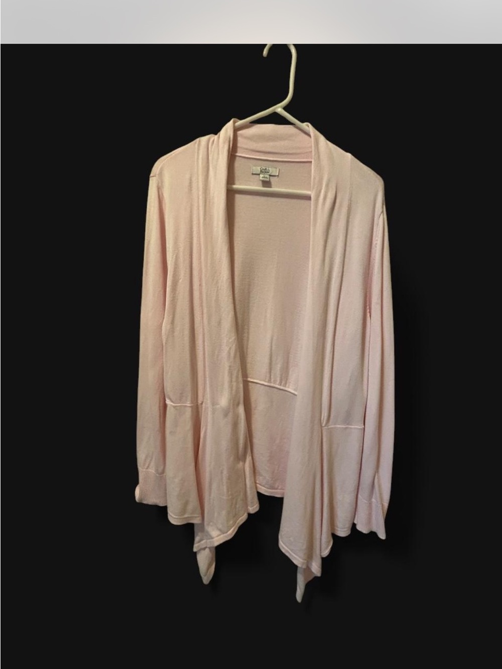 croft & barrow Light Pink Open-Front Draped Cardigan